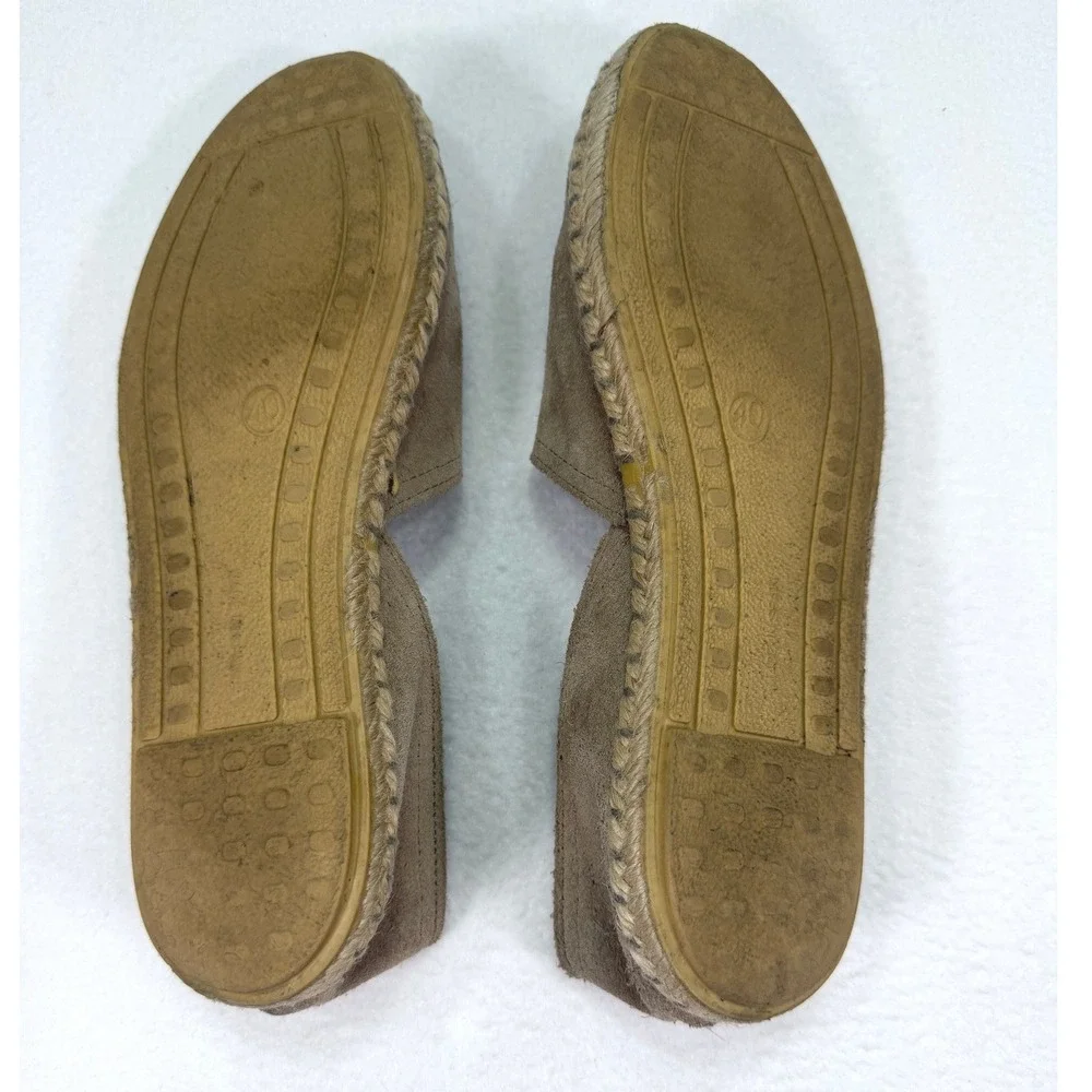 Verbenas Carmen Serraje Piedra Espadrille Flats US 9 9.5 EU 40 Tan Beige Suede